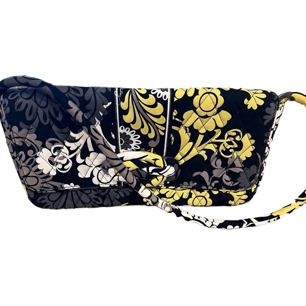 Vera Bradley Knot Just A Clutch Yellow Grey Black White Knot Detail Baroque